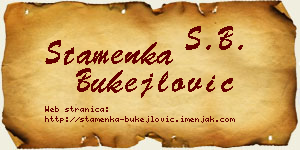Stamenka Bukejlović vizit kartica